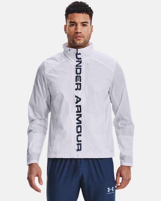 Men's UA Storm Accelerate Pro Shell Jacket, White, pdpMainDesktop image number 0